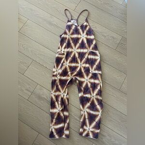 Free people movement printed hotshot onesie purple yellow/orange size xs